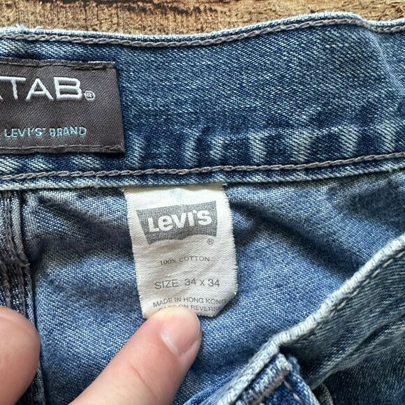 Levis Silvertab Mens Relaxed Fit Blue Denim Jeans 34x34 100% Cotton Straight Leg - Picture 2 of 12